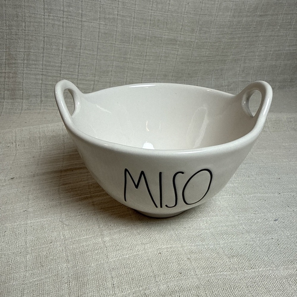 Rae Dunn MISO Bowl White Ceramic Noodle Soup Bowl 5 inch Artisan Collection